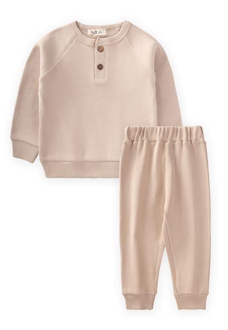 Reglan Kol Patlı Erkek Basıc Takım 1-5 Yaş Bej