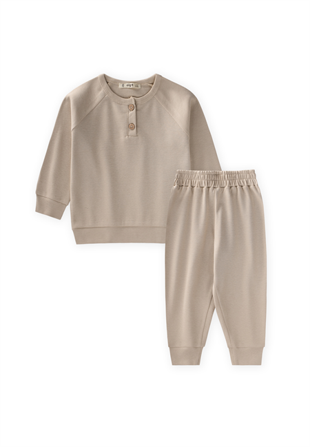 R. Kol Patlı Erkek Basıc Takım 1-5 Yaş BEJ 