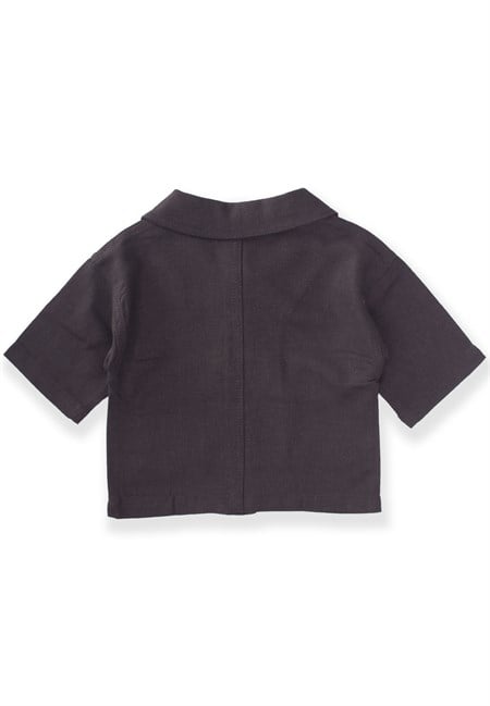 Sarh Keten Düğmeli Ceket 2-6 Yaş Siyah