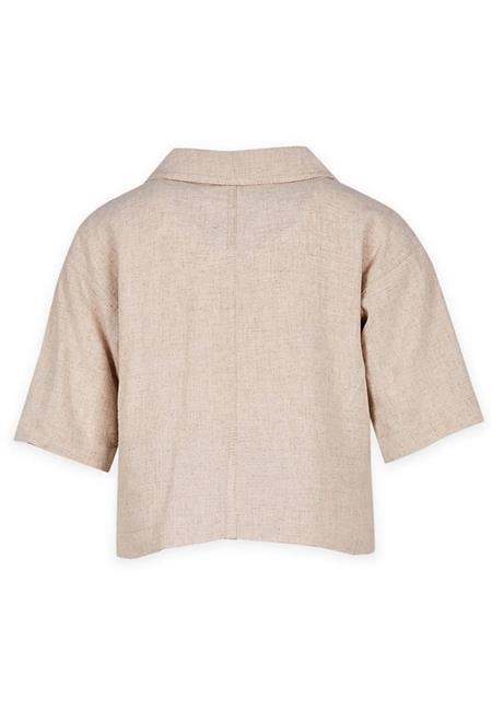Sarh Keten Düğmeli Ceket 2-7 Yaş Naturel