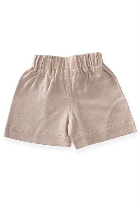 Sarh Keten Şort 2-9 Yaş NATUREL