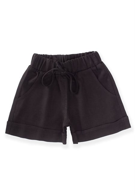 Sarh Keten Şort 2-9 Yaş SİYAH