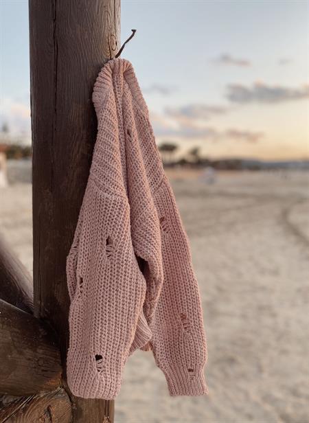 Selanik Triko Kazak 2-8 Yaş Pudra Pembe