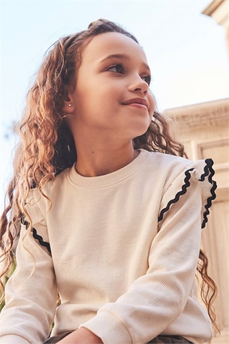 Sweatshirt 4-12 Yaş Ekru
