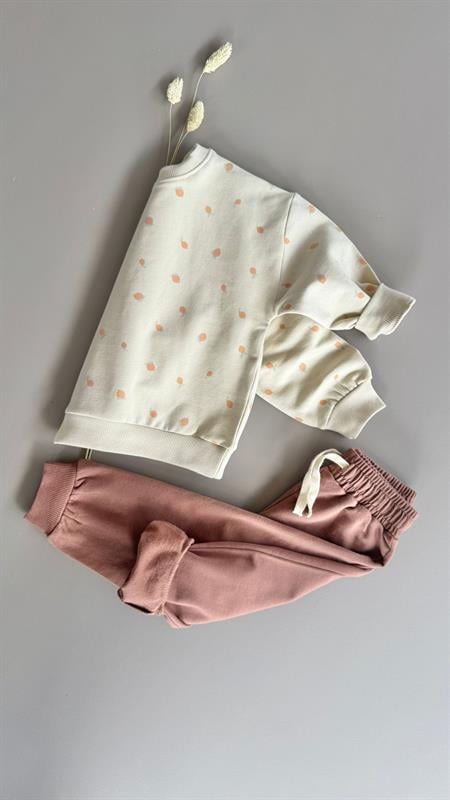 Sweatshirt Takım 1-8 Yaş Bej
