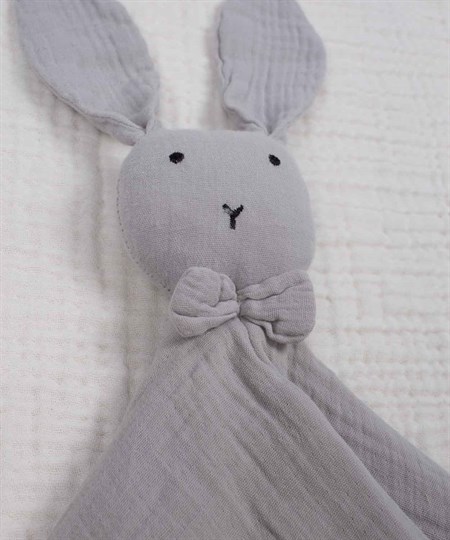 Tavşan Müslin Uyku Arkadaşı (Yıkanmıştır) 40X40 cm Gri