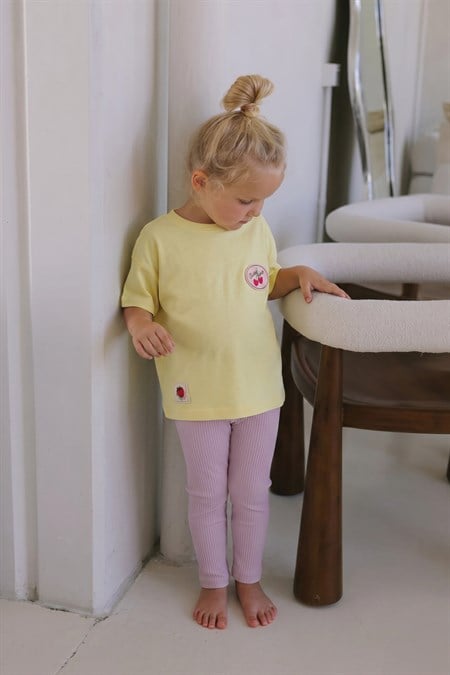 Taylı T-Shirt Takım 1-8 Yaş Sarı