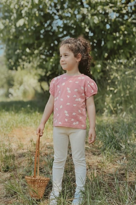 Taytlı T-Shirt Takım 1-7 Yaş PEMBE