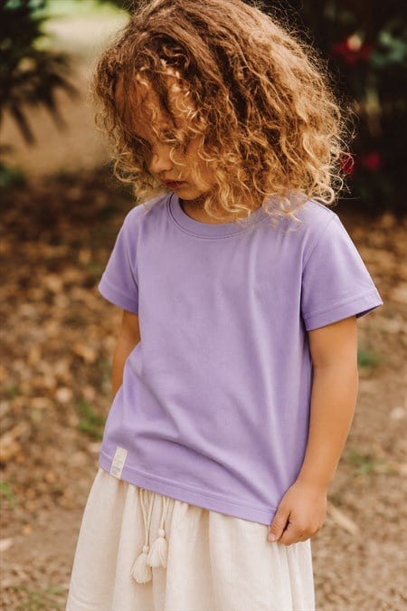 Etiket Detaylı T-Shirt 2-10 Yaş LİLA