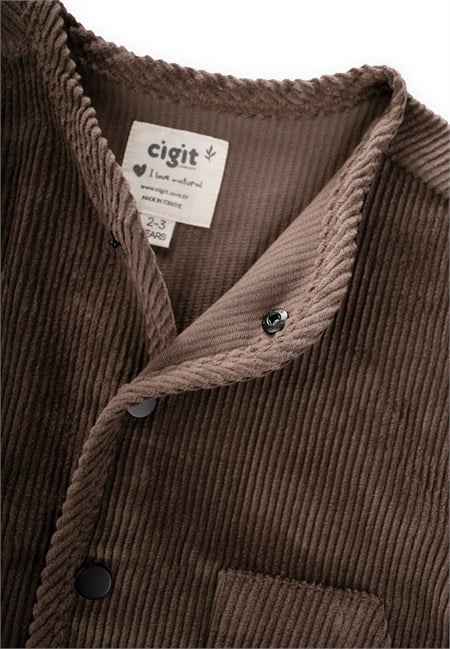 Kadife Oversize Ceket 2-10 Yaş Vizon