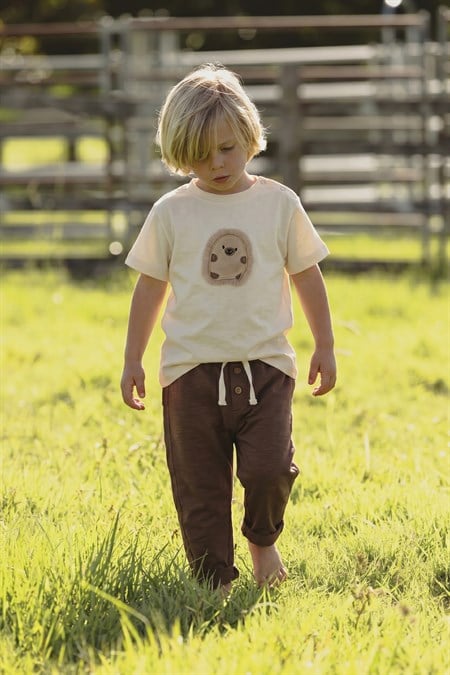 Kirpi Aplikeli T-Shirt Takım 1-5 Yaş Ekru