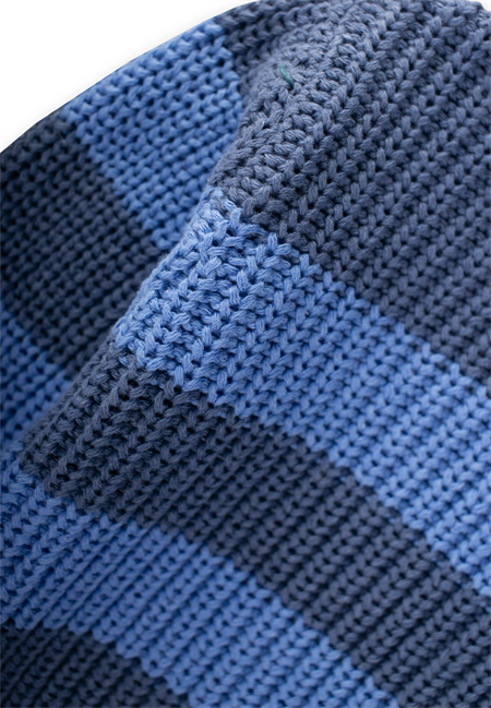 Selanik Çizgili Triko Kazak 2-8 Yaş İndigo Mavi