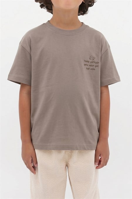 Slogan Baskılı T-Shirt 2-10 Yaş S VİZON