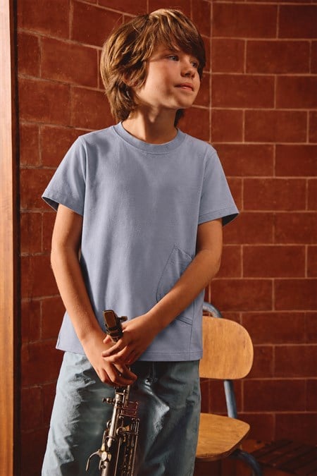 T-Shirt 1-8 Yaş PASTEL MAVİ