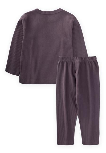 Yıldız Aplikeli Çocuk Pijama Takım 1-8 Yaş Antrasit