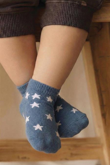 Yıldız Desenli Bebe Patik Çorabı 0-4 Yaş İNDİGO MAVİ