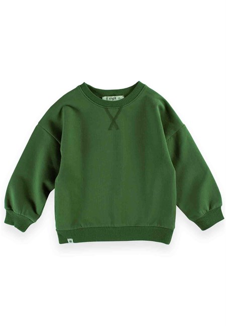 Basıc Karyoka Detaylı Sweatshirt 2-7 Yaş yağ yeşili - Yeni Sezon