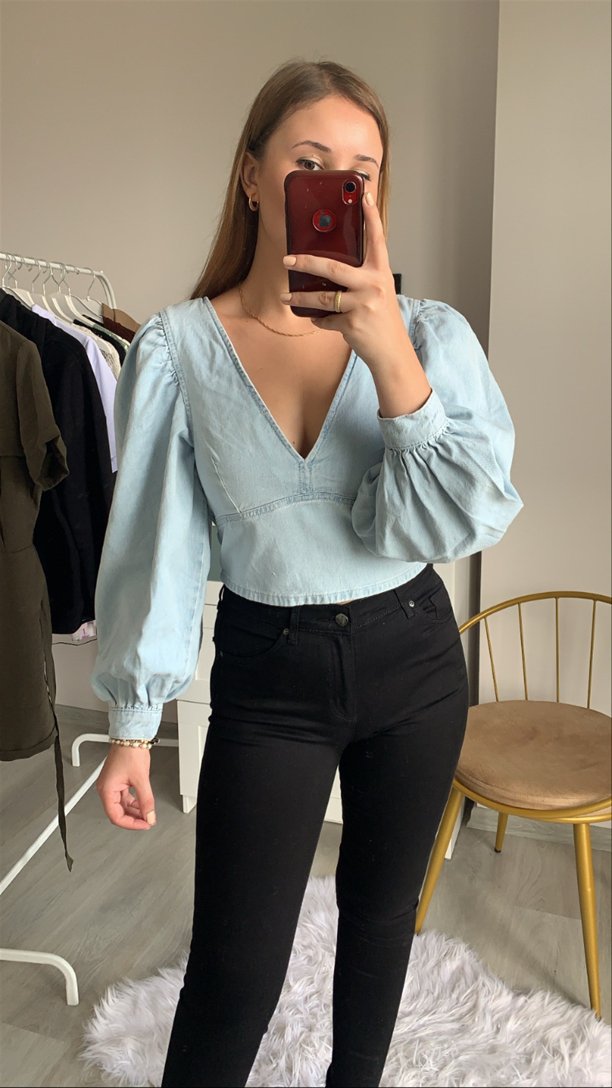 Topshop Sırtı Fermuarlı Kot Bluz - Narferita Kadın Giyim