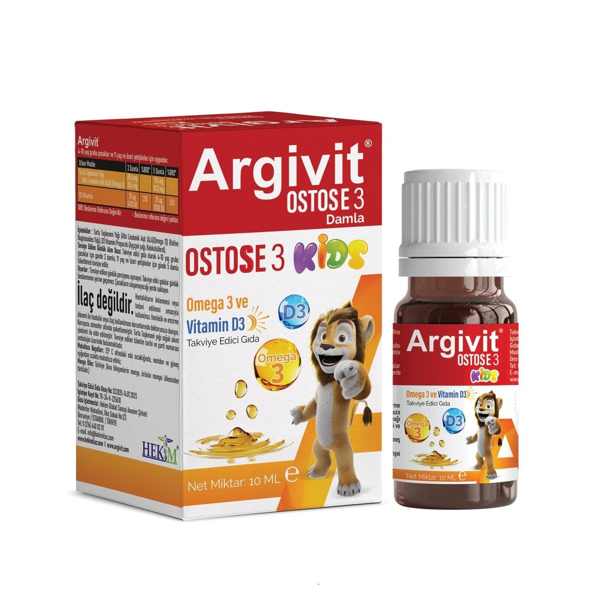 Argivit Ostose 3 Kids Damla 10 ml