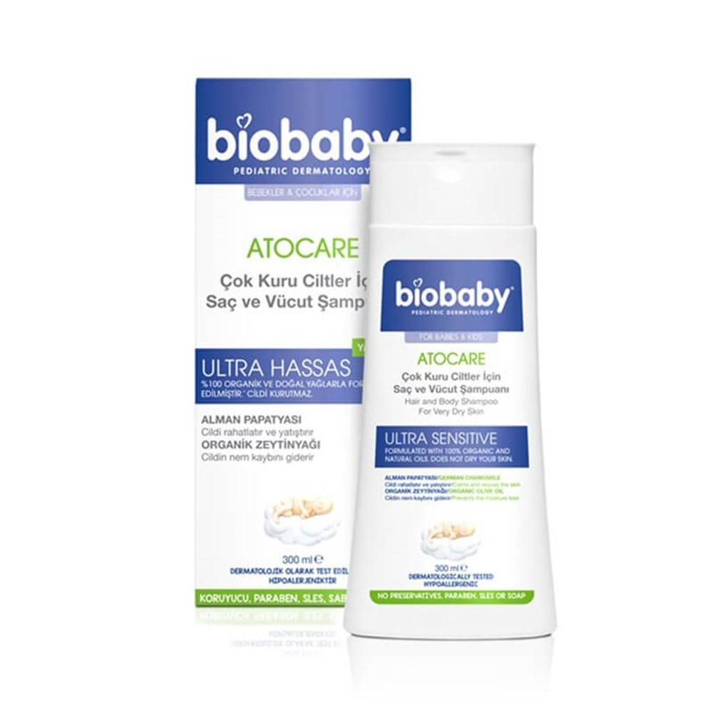 Biobaby Kuru ve Atopik Ciltler İçin Saç ve Vücut Şampuanı 300 ml