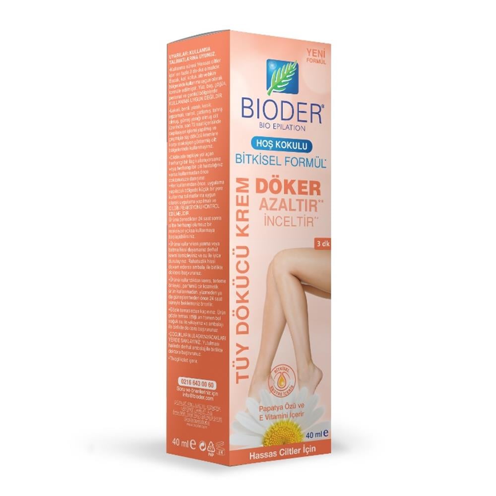 Bioder Hassas Ciltler için Tüy Dökücü Krem 40 ml