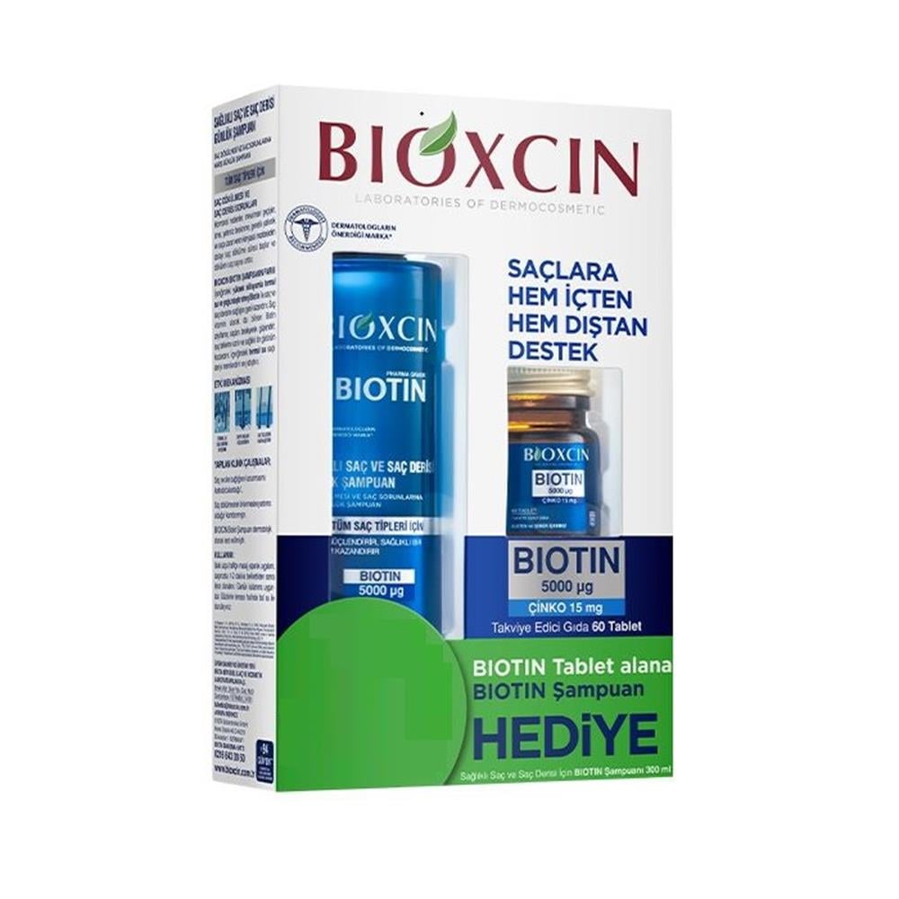 Bioxcin Biotin 5000ug 60 Tablet ve Biotin Şampuan 300 ml Set