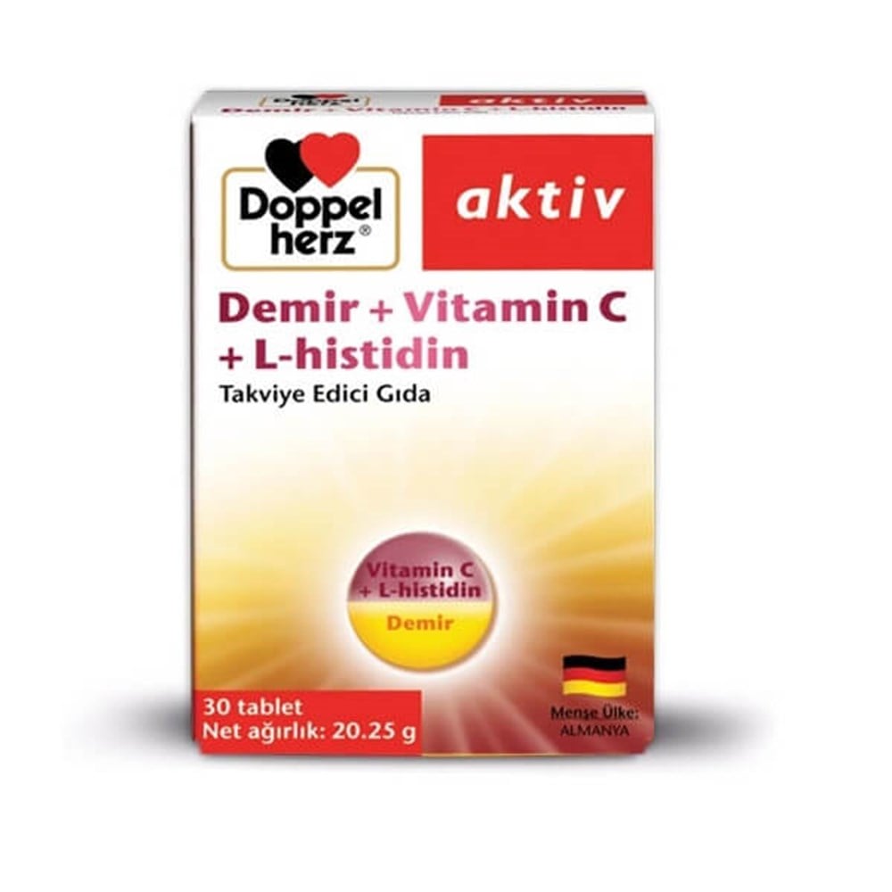 Doppelherz Aktiv Demir + Vitamin C + L-histidin 30 Tablet