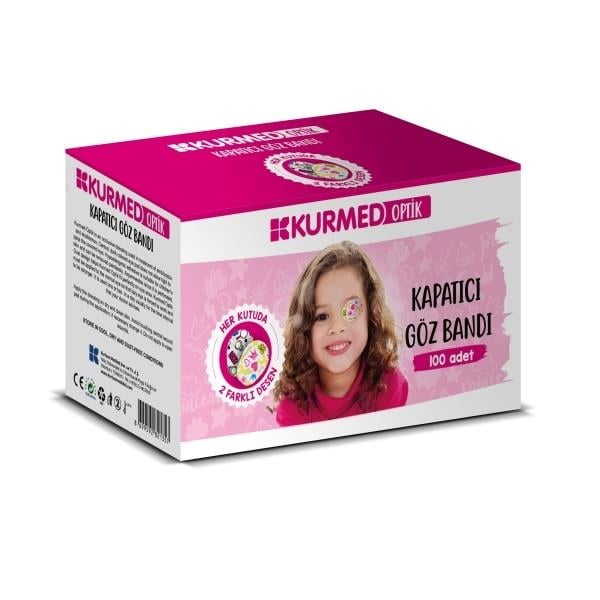 Kurmed Optik Kapatıcı Göz Bandı Desenli 100 Adet Kız