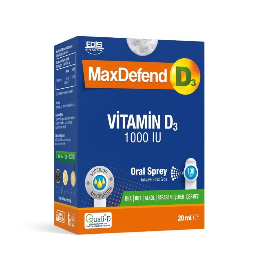 Maxdefend D3 1000 IU 20 ml Oral Sprey