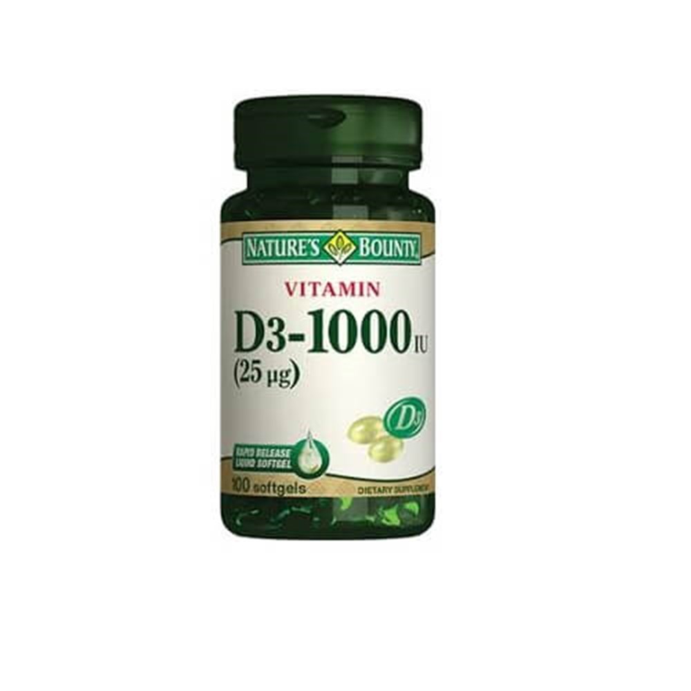 Nature's Bounty Vitamin D3 1000 IU 100 Yumuşak Kapsül