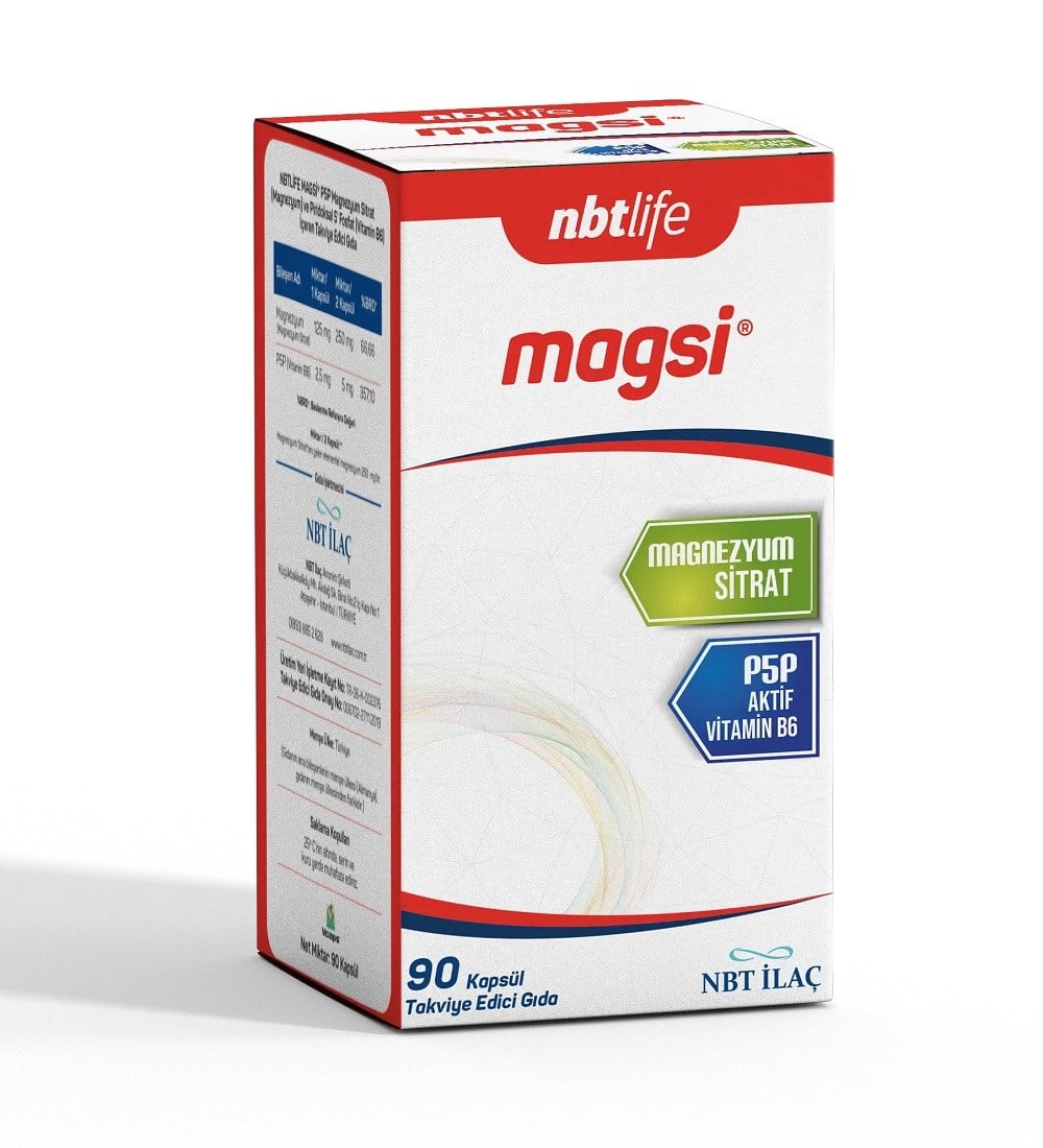 NBTLife Magsi Magnezyum Sitrat P5P 90 Kapsül