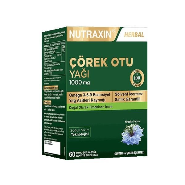 Nutraxin Çörek Otu Yağı 1000 mg 60 Kapsül