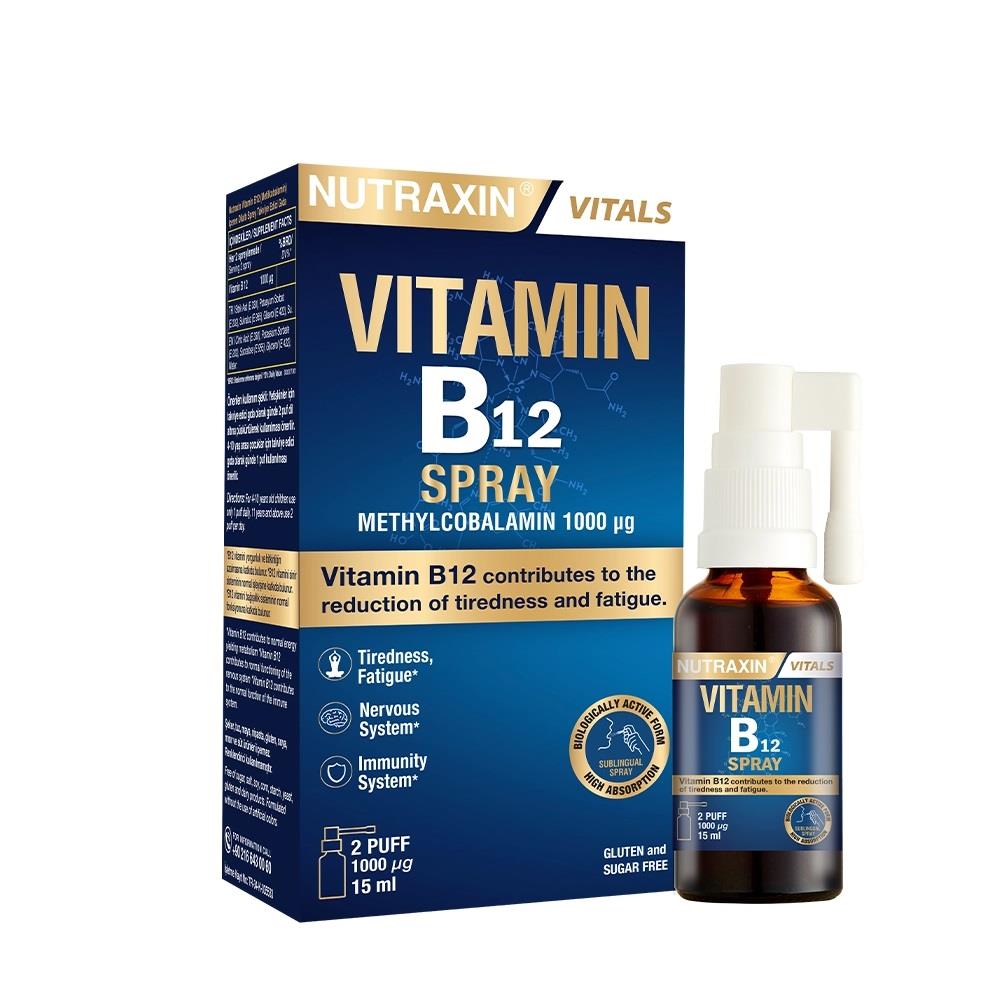 Nutraxin Vitamin B12 1000 mcg Dil Altı Sprey 15 ml