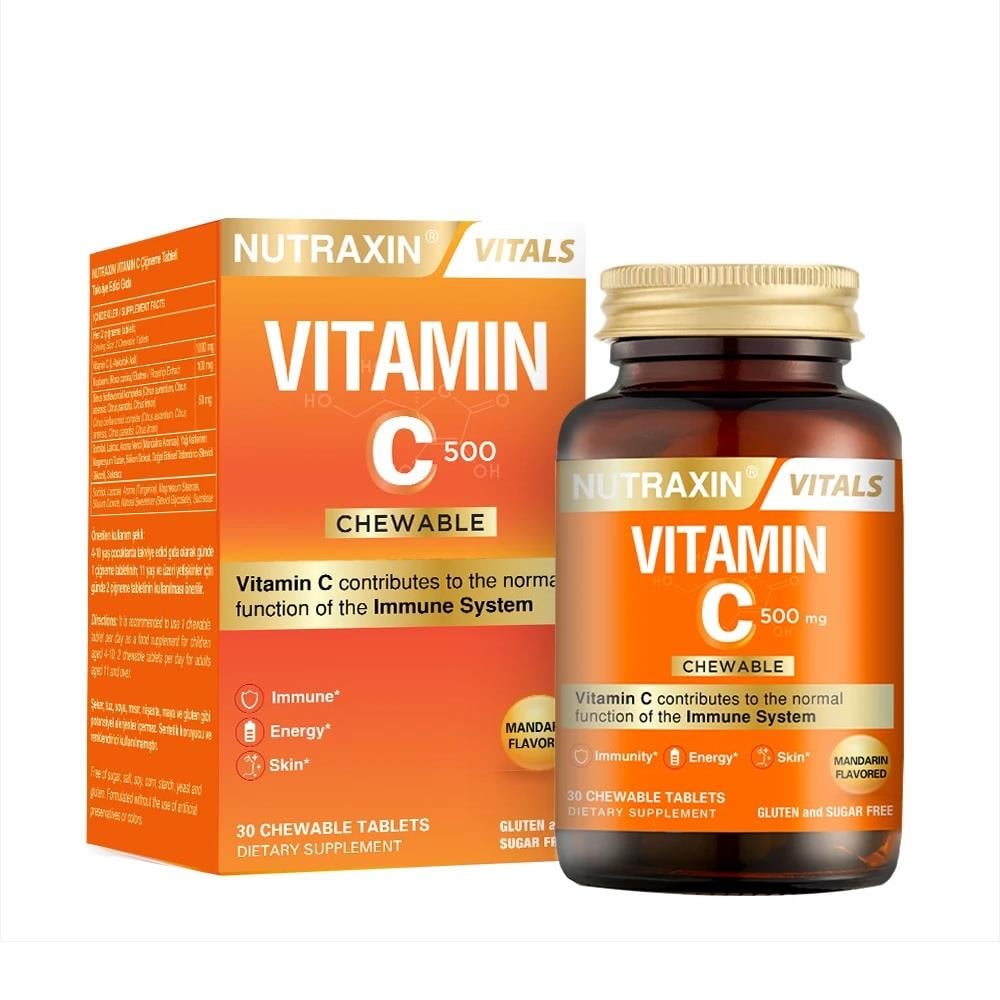 Nutraxin Vitamin C 500 mg 30 Çiğneme Tablet