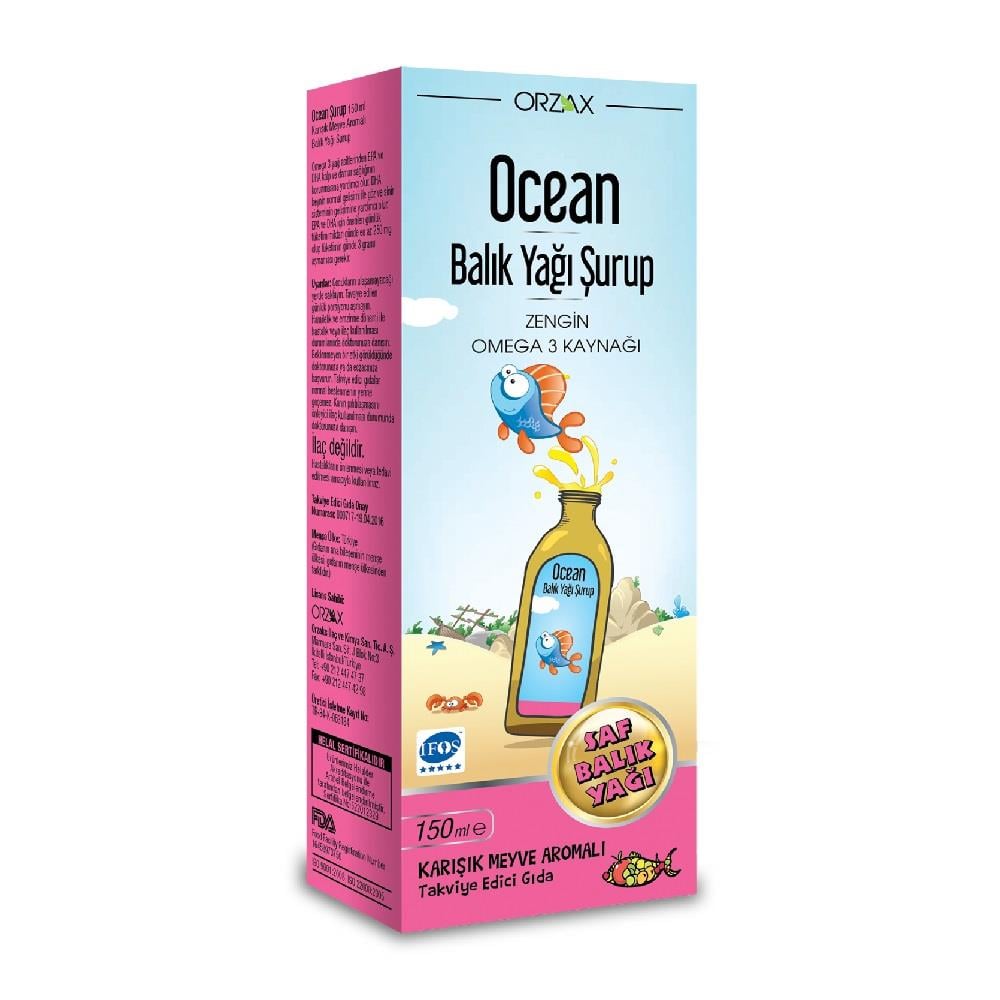 Ocean Balık Yağı Şurubu 150 ml Karışık Meyve Aromalı
