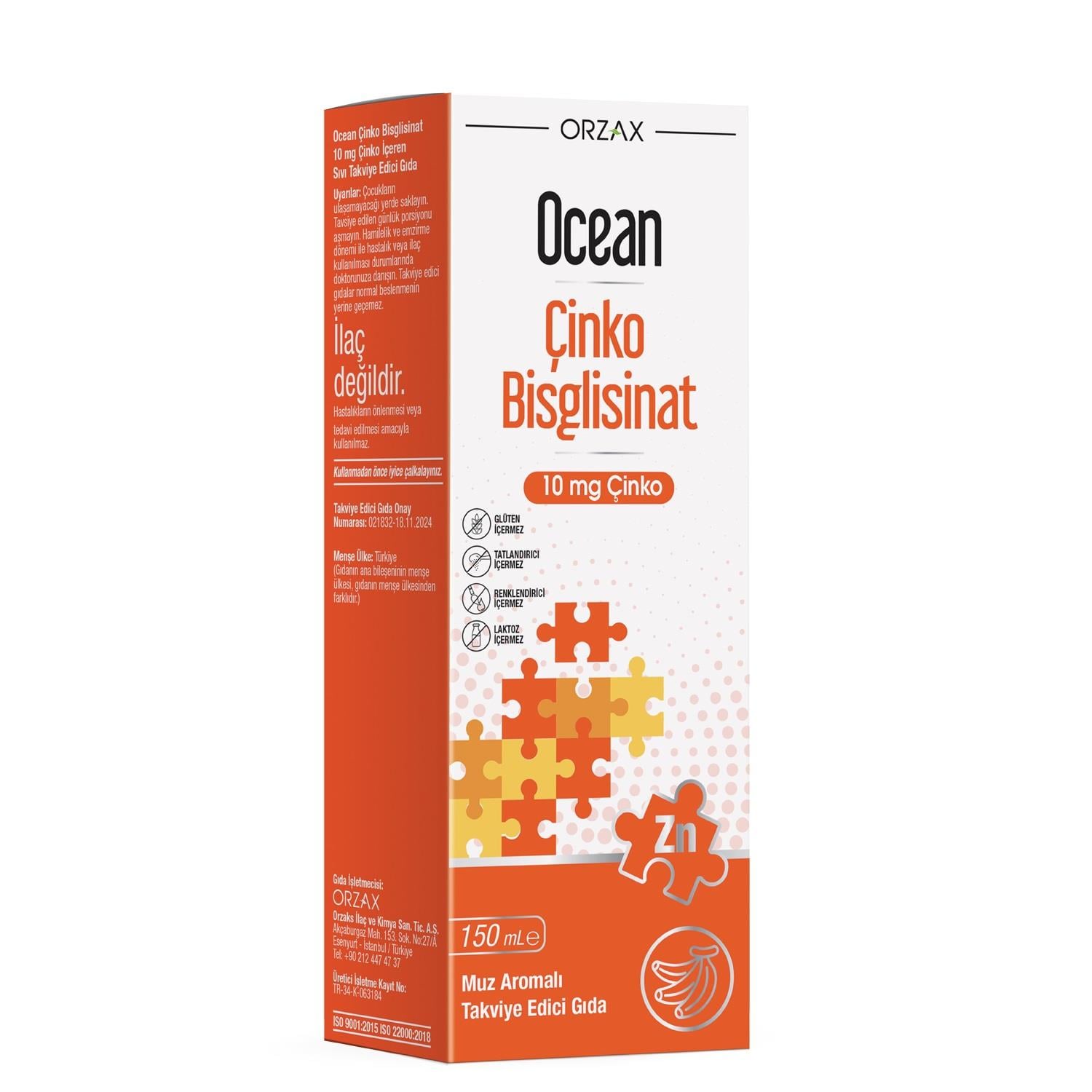 Ocean Çinko Bisglisinat 10 mg 150 ml