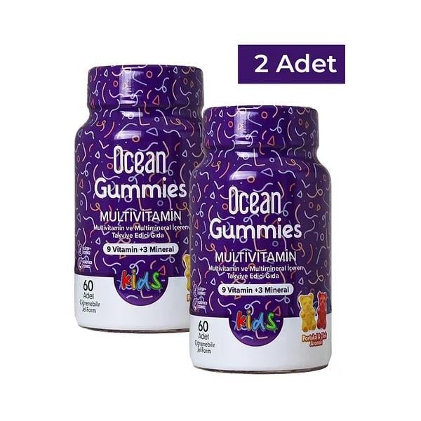 Ocean Gummies Multivitamin Kids 60 Çiğnenebilir Jel Form 2'li Paket