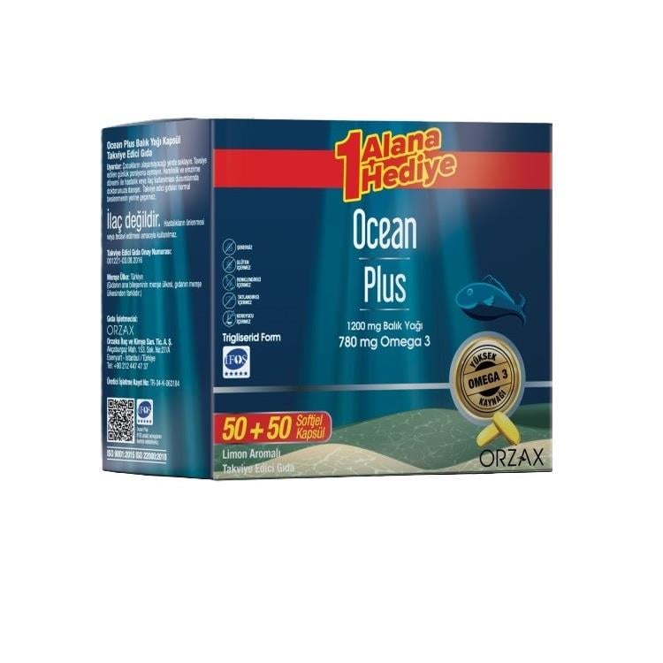Ocean Plus 1200 mg Balık Yağı 100 Kapsül