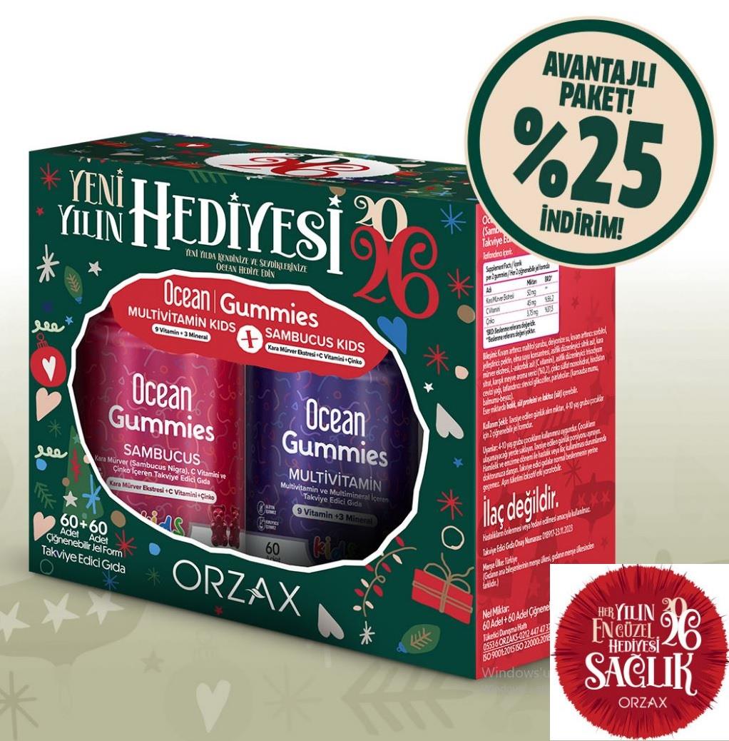 Ocean Yeni Yıl Hediyesi Multivitamin + Sambucus Kids Gummies