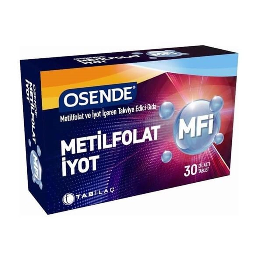 Osende Metilfolat İyot 30 Dil Altı Tablet