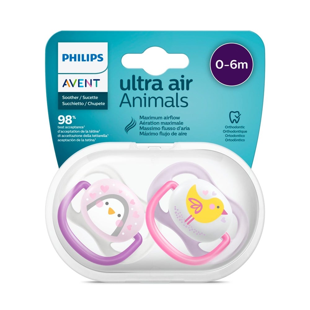 Philips Avent Ultra Air Animals 0-6m Pembe Emzik 2'li