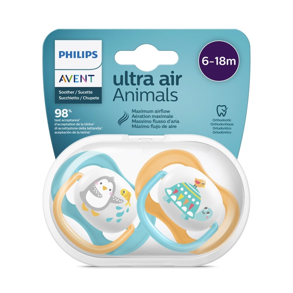 Philips Avent Ultra Air Animals 6-18m Mavi Emzik 2'li