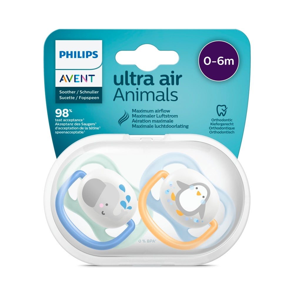 Philips Avent Ultra Animals 0-6m Mavi Emzik 2'li