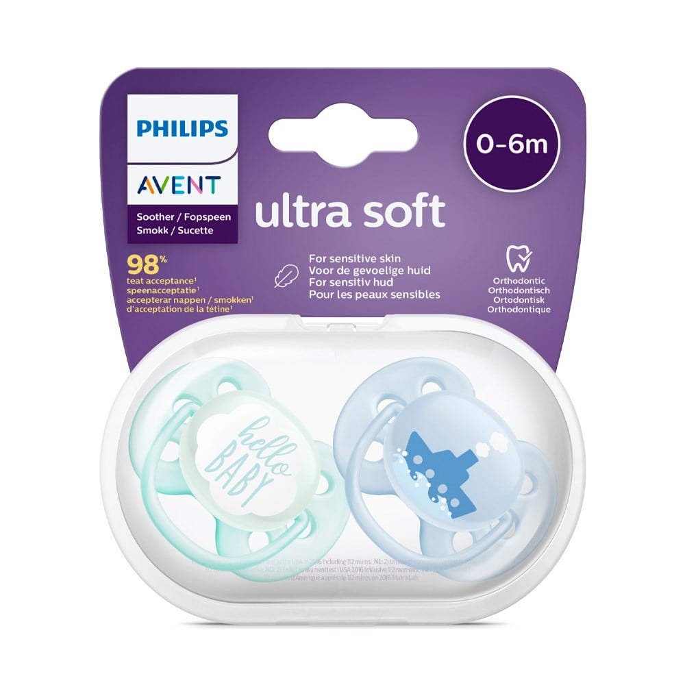 Philips Avent Ultra Soft 0-6m Mavi Emzik 2'li
