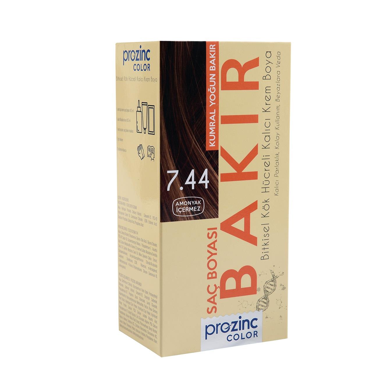 Prozinc Color Saç Boyası Bakır 7.44