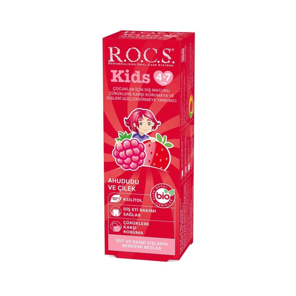 ROCS Ahududu-Çilek Aromalı Diş Macunu (4-7 yaş)