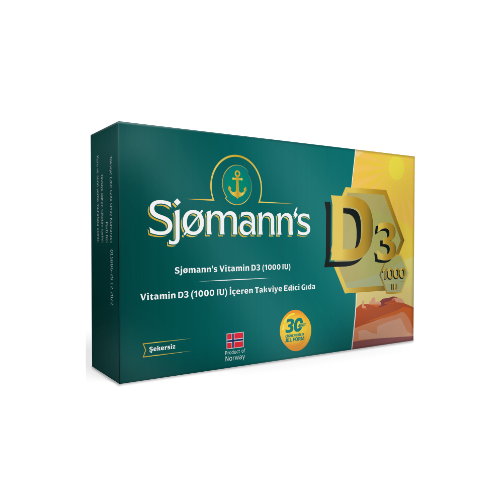 Sjomann's Vitamin D3 1000 IU Çiğnenebilir Jel Form