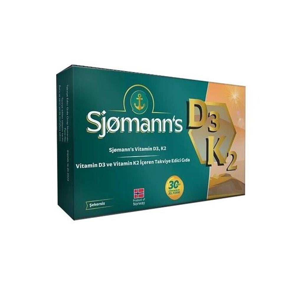 Sjomann's Vitamin D3, K2 Çiğnenebilir Jel Form