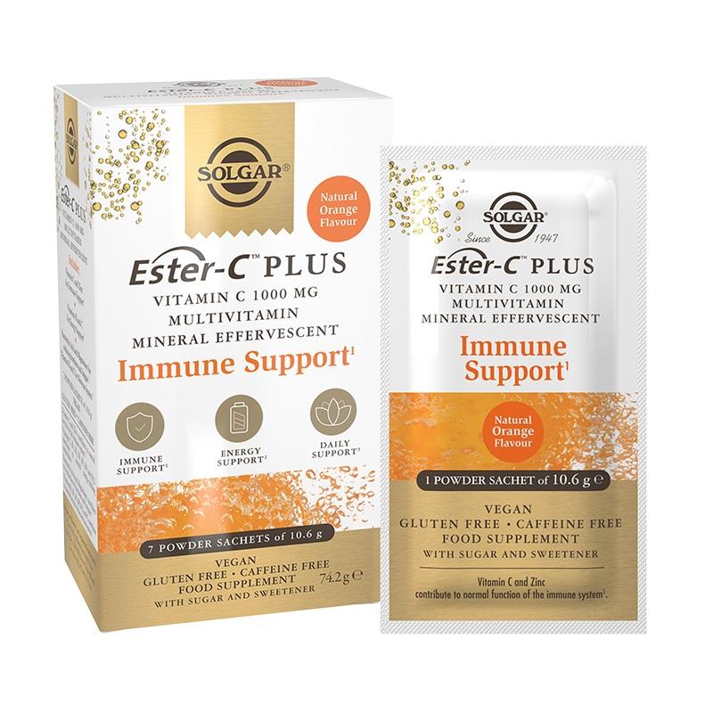 Solgar Ester-C Plus Vitamin C 1000 mg Multivitamin Mineral Efervesan 7 Saşe