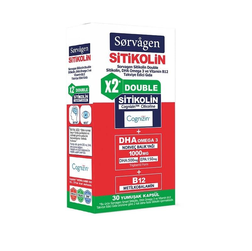 Sorvagen Smart Double Sitikolin 30 Kapsül